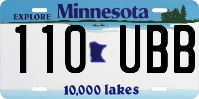 MN license plate 110UBB