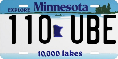 MN license plate 110UBE
