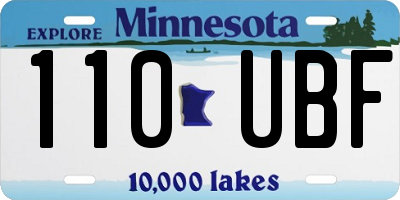 MN license plate 110UBF