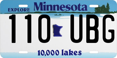 MN license plate 110UBG