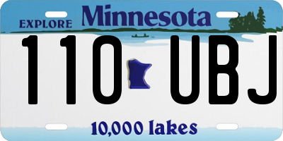 MN license plate 110UBJ
