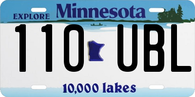 MN license plate 110UBL