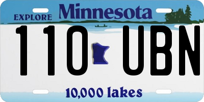 MN license plate 110UBN