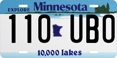 MN license plate 110UBO