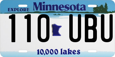 MN license plate 110UBU