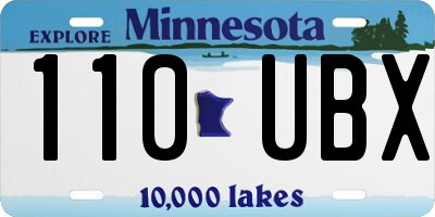 MN license plate 110UBX