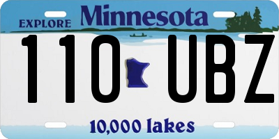 MN license plate 110UBZ