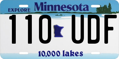 MN license plate 110UDF