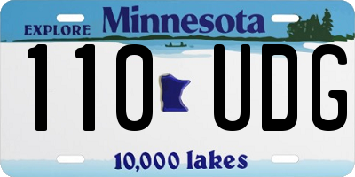 MN license plate 110UDG