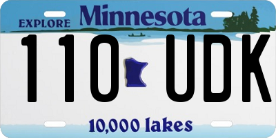 MN license plate 110UDK