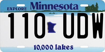 MN license plate 110UDW