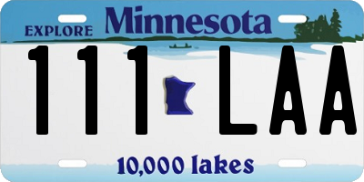 MN license plate 111LAA