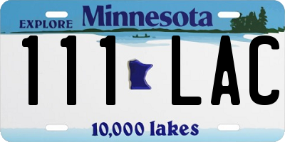 MN license plate 111LAC