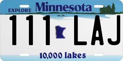 MN license plate 111LAJ