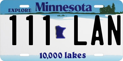 MN license plate 111LAN