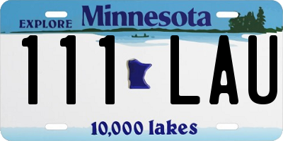 MN license plate 111LAU