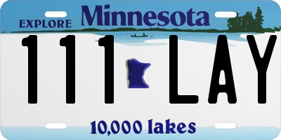MN license plate 111LAY