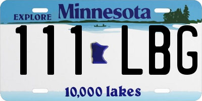 MN license plate 111LBG