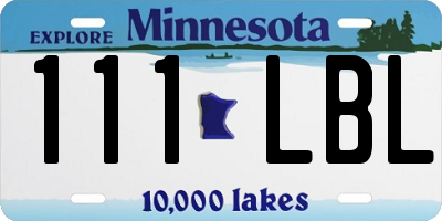MN license plate 111LBL