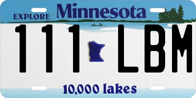 MN license plate 111LBM