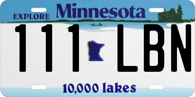 MN license plate 111LBN