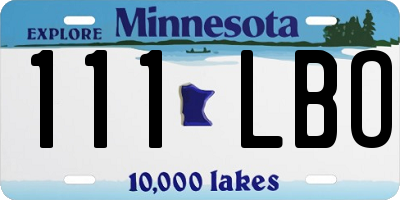 MN license plate 111LBO