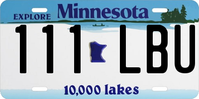 MN license plate 111LBU