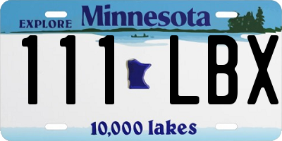 MN license plate 111LBX