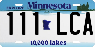 MN license plate 111LCA