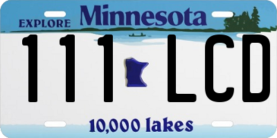 MN license plate 111LCD