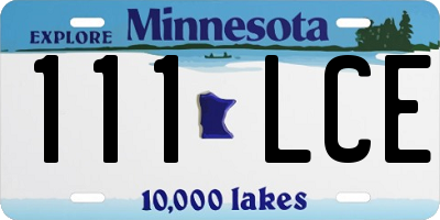 MN license plate 111LCE