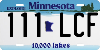 MN license plate 111LCF