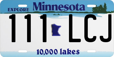 MN license plate 111LCJ