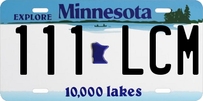 MN license plate 111LCM
