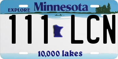 MN license plate 111LCN