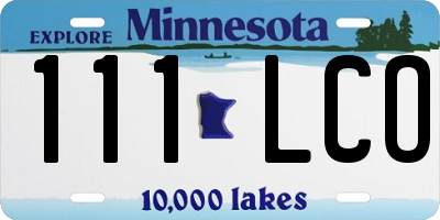 MN license plate 111LCO