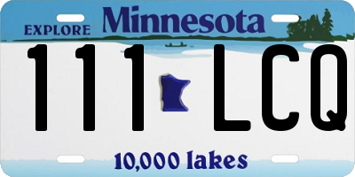 MN license plate 111LCQ