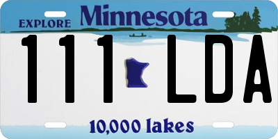 MN license plate 111LDA