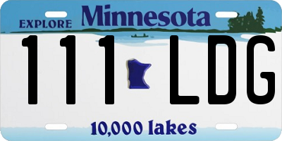 MN license plate 111LDG