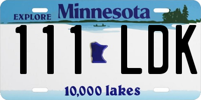 MN license plate 111LDK