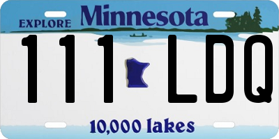MN license plate 111LDQ