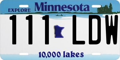 MN license plate 111LDW