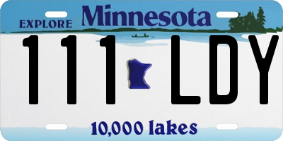 MN license plate 111LDY