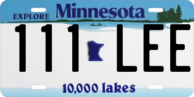 MN license plate 111LEE
