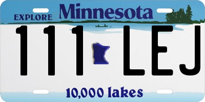 MN license plate 111LEJ