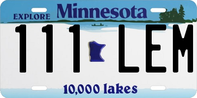 MN license plate 111LEM