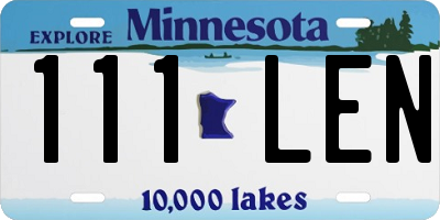 MN license plate 111LEN