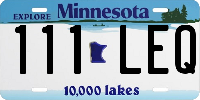 MN license plate 111LEQ
