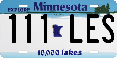 MN license plate 111LES