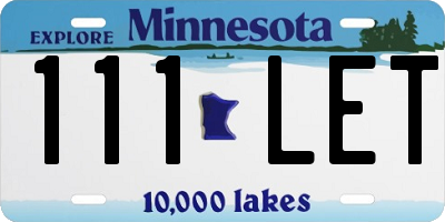 MN license plate 111LET